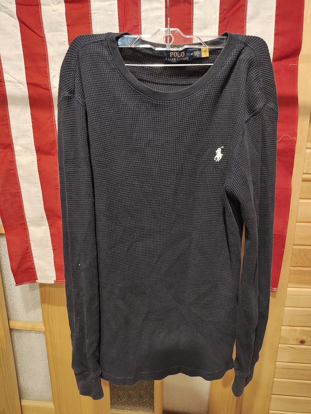 Polo by Ralph Lauren Men's Navy Waffle-Knit Long Sleeve Sweater